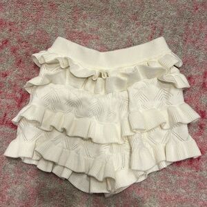white shorts (tiktok ruffle shorts)